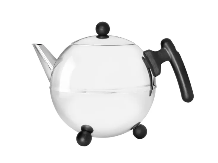 Theepot Bella Ronde 1.2L RVS zwart beslag - 1304Z