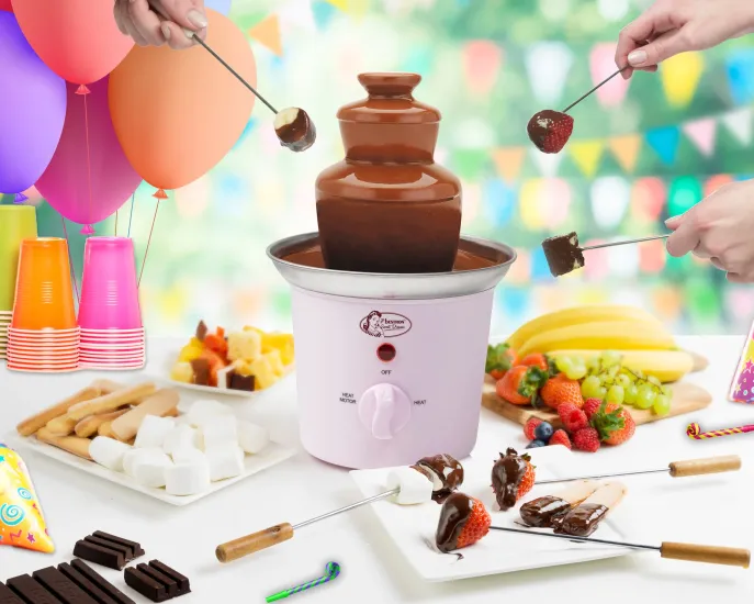 Bestron chocolade fontein Roze ACF300P - Roze