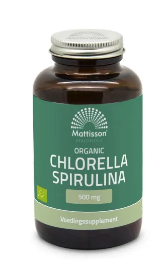 Biologische Chlorella Spirulina 500mg - 240 tabletten - MT2203 pot met 240 tabletten