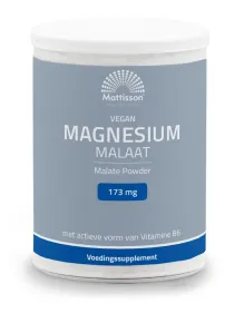 Magnesium Malaat poeder 173 mg - 11,5% elementair magnesium - 200 g - MT2323 Pot 200 gram