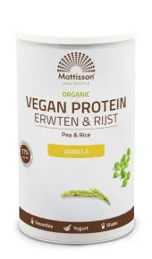 Biologisch Vegan proteïne poeder - Erwten & Rijst - Vanille - 500 gram - MT2824 pot 500 gram