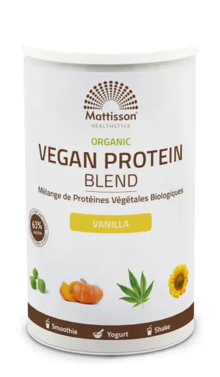 Biologische Vegan Proteïne Blend 63% - Vanille - 400 gram - MT2871 pot 400 gram