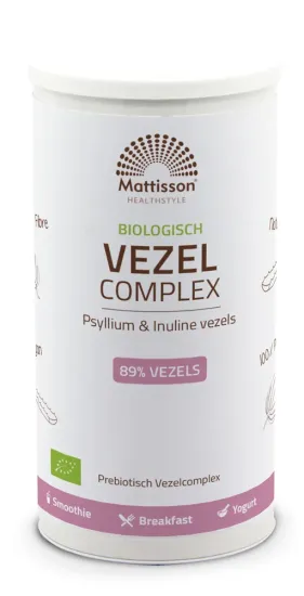 Biologisch Vezel Complex - Psyllium & Inuline - 275 gram - MT4150 pot met 275 gram