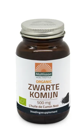 Zwarte Komijn Olie BIO 500 mg 90 capsules - MT1494 flesje met 90 capsules