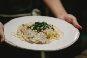 Zoutloze pasta met geroosterde groenten