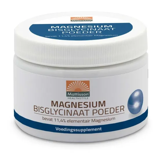Magnesium Bisglycinaat Poeder 200 gram - MT2329 pot met 200 gram