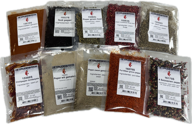 Kruidenpakket peper - 10-delig bestaande uit: 15516S 15537S 15582S 15583S 15584S 15588S 16066S 16069S 16076S 16175S