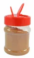 Strooibus kunststof 230 ml met rode deksel - met rode flappercap