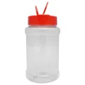 Strooibus kunststof 500 ml met rode deksel - met rode flappercap