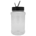 Strooibus kunststof 500 ml met zwarte deksel - met zwarte flappercap