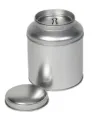 Theeblik rond zilver met binnendeksel 90x115mm - PL414