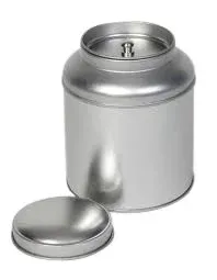 Theeblik rond zilver met binnendeksel 90x115mm - PL414