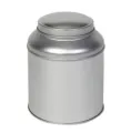 Theeblik rond zilver met binnendeksel 90x115mm - PL414