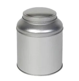 Theeblik rond zilver met binnendeksel 90x115mm - PL414