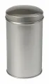 Theeblikje zilver rond 65x118mm - PL398