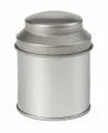 Theeblikje zilver rond 53 x 70mm - PL409