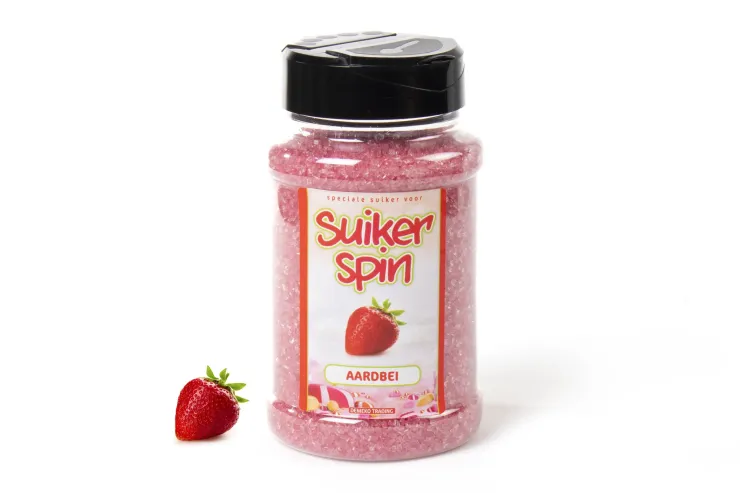 Suikerspinsuiker Aardbei, 3 x strooibussen á 400 gram - set