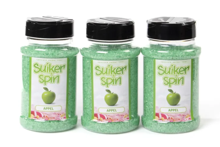 Suikerspinsuiker Appel, 3 x strooibussen á 400 gram - set