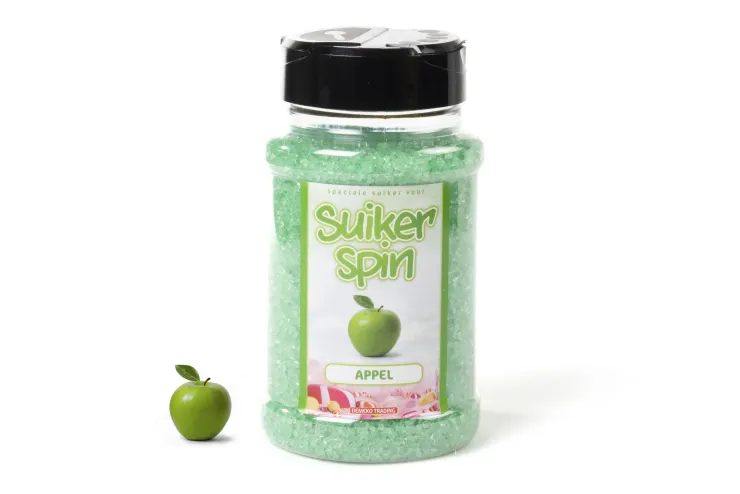 Suikerspinsuiker Appel, 3 x strooibussen á 400 gram - set