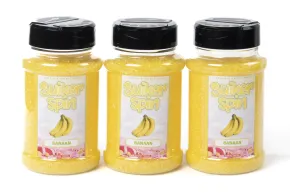 Suikerspinsuiker Banaan, 3 x strooibussen á 400 gram - set
