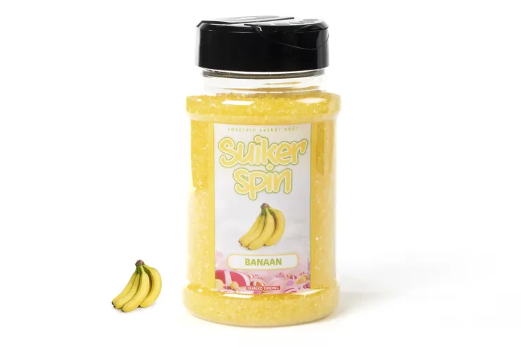 Suikerspinsuiker Banaan, 3 x strooibussen á 400 gram - set