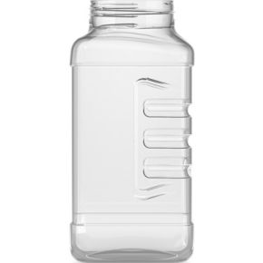 Strooibus kunststof 1 Liter met zwarte deksel - met zwarte flappercap